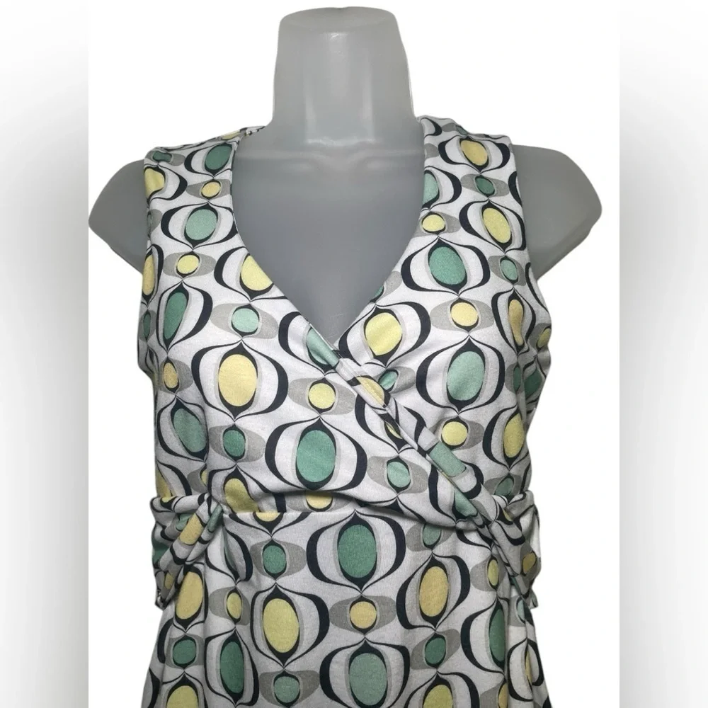 prAna Retro Geometric Print Sleeveless Wrap Mini Dress Size Small